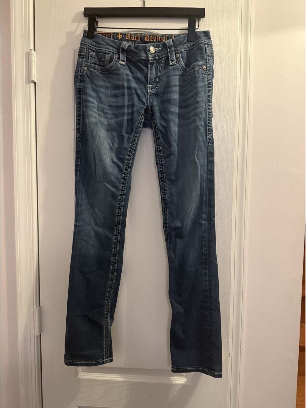 Rock Revival Jeans Womens 27 Blue Jessica Skinny Straight Legs